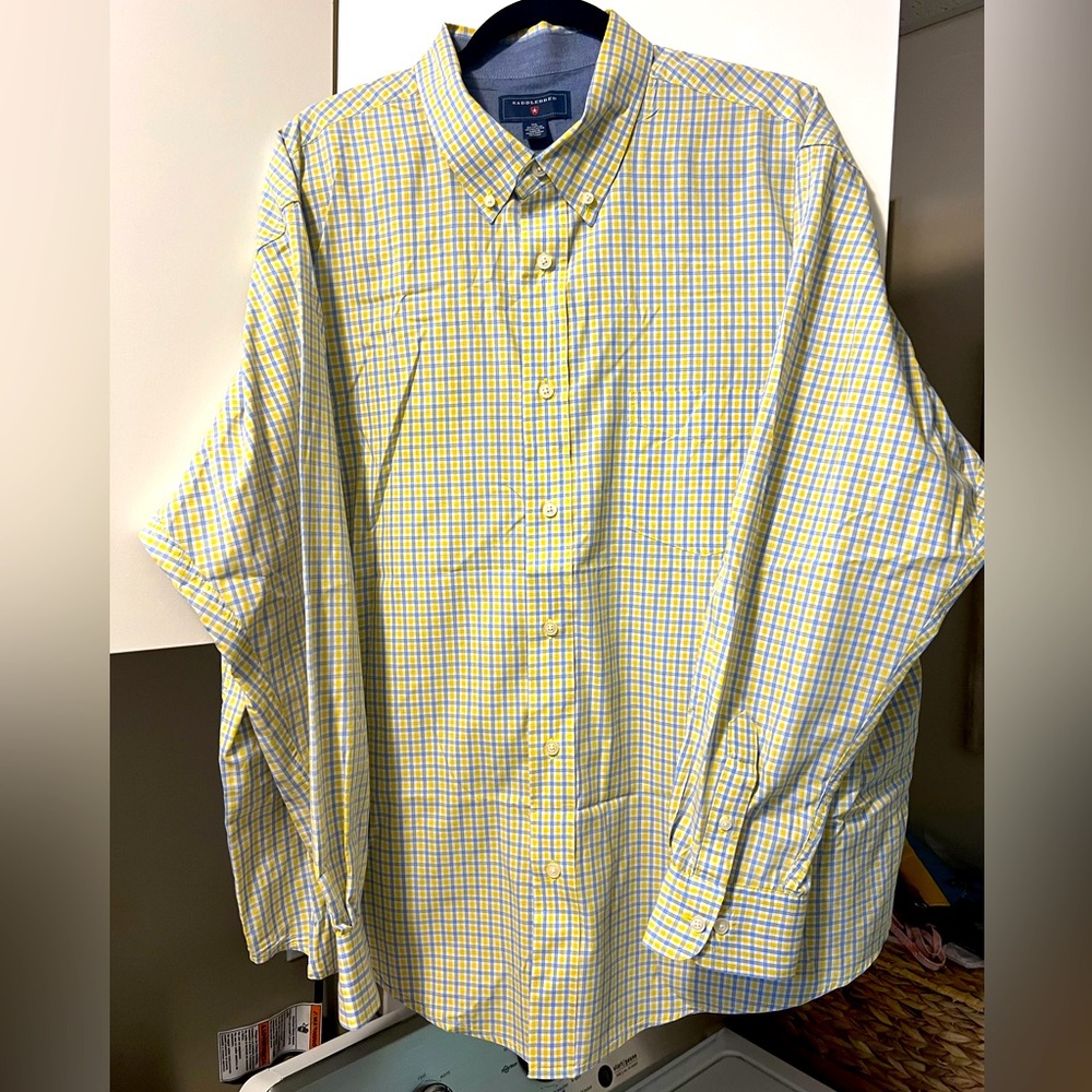 Saddlebred XXL Yellow Plaid Button Down